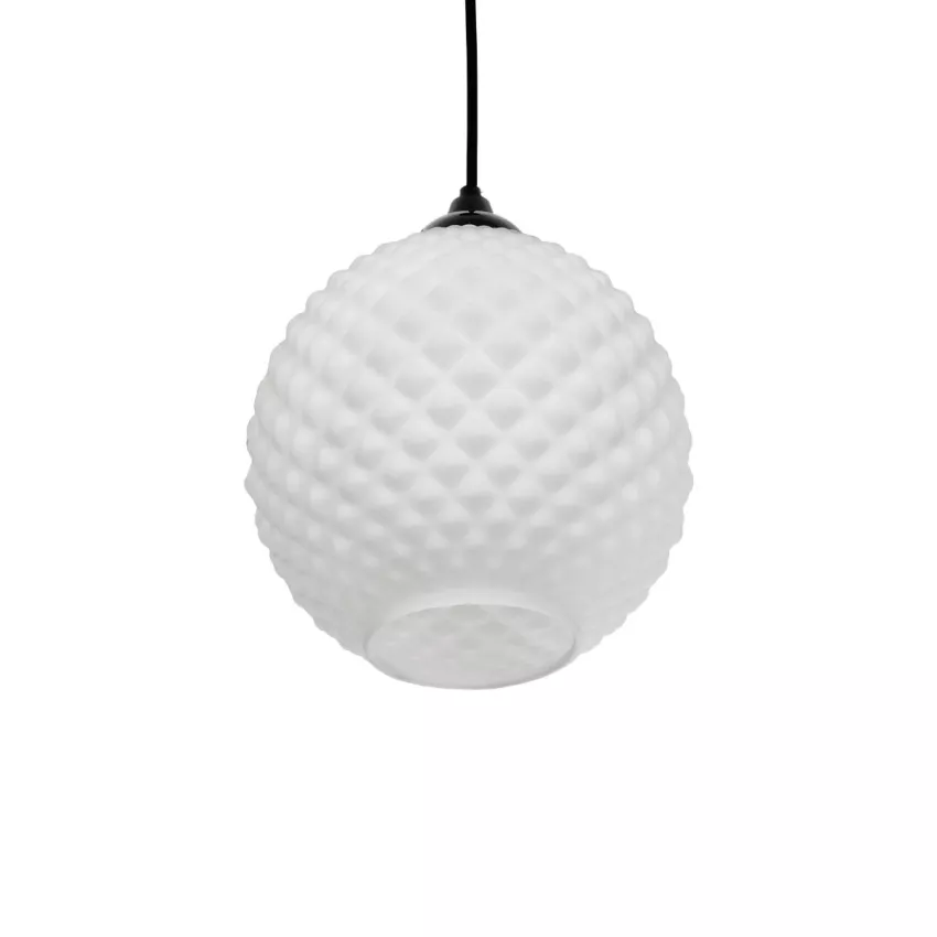 GLOBOSTAR® KEGEL  Μοντέρνο Κρεμαστό Φωτιστικό Οροφής με Ντουί 1 x E27 AC 220-240V IP20 - Λευκό - Μ20 x Π20 x Υ20cm