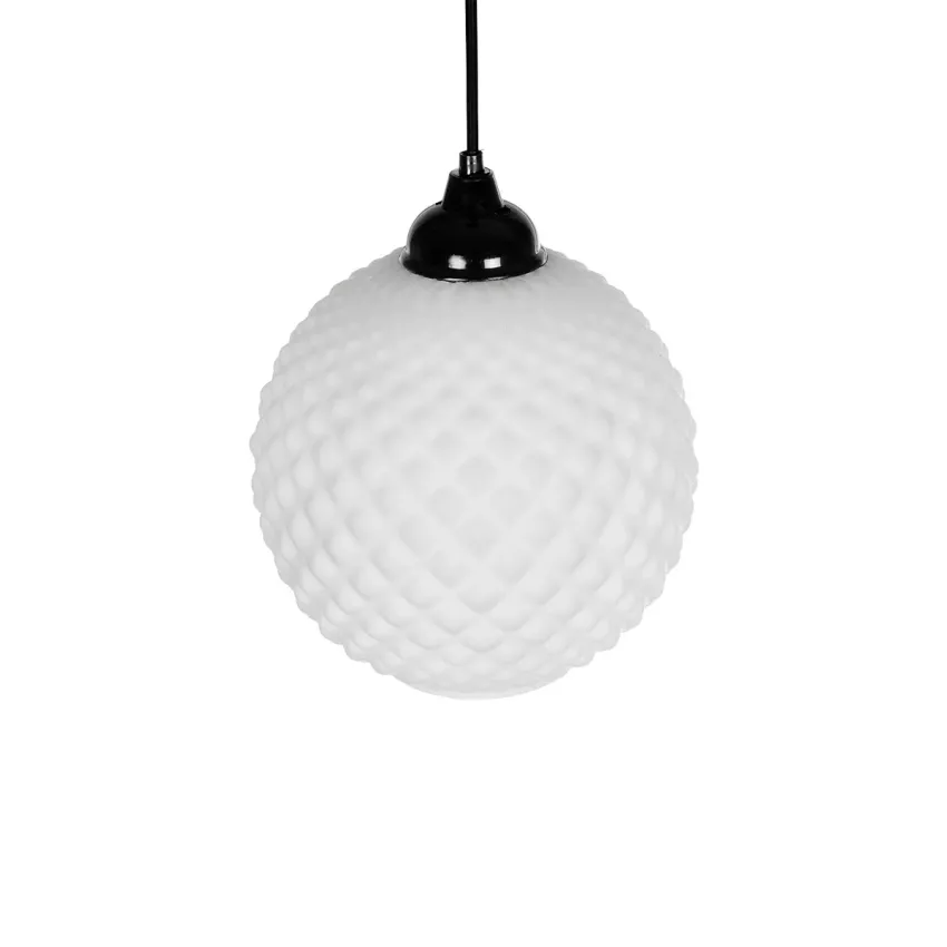 GLOBOSTAR® KEGEL  Μοντέρνο Κρεμαστό Φωτιστικό Οροφής με Ντουί 1 x E27 AC 220-240V IP20 - Λευκό - Μ20 x Π20 x Υ20cm