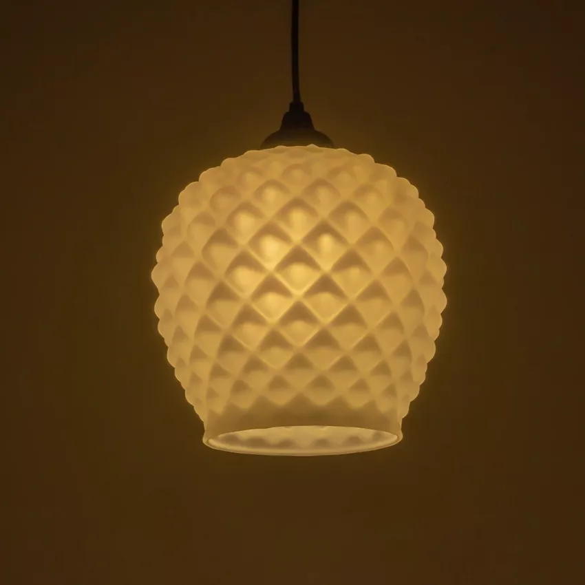 GLOBOSTAR® KEGEL  Μοντέρνο Κρεμαστό Φωτιστικό Οροφής με Ντουί 1 x E27 AC 220-240V IP20 - Λευκό - Μ19 x Π19 x Υ19cm