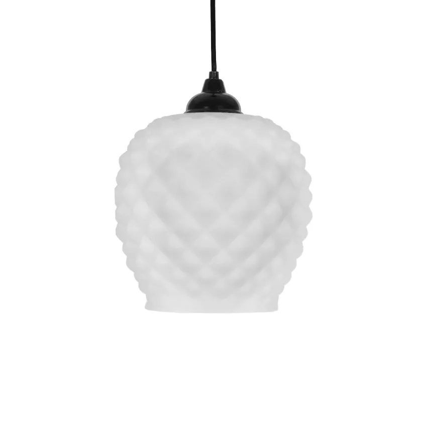 GLOBOSTAR® KEGEL  Μοντέρνο Κρεμαστό Φωτιστικό Οροφής με Ντουί 1 x E27 AC 220-240V IP20 - Λευκό - Μ19 x Π19 x Υ19cm