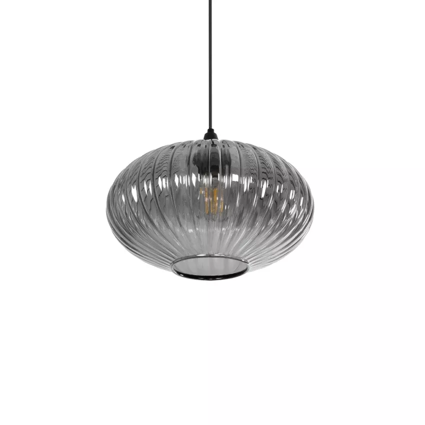 GLOBOSTAR® PERA  Μοντέρνο Κρεμαστό Φωτιστικό Οροφής με Ντουί 1 x E27 AC 220-240V IP20 - Μαύρο Φιμέ - Μ30 x Π30 x Υ22cm