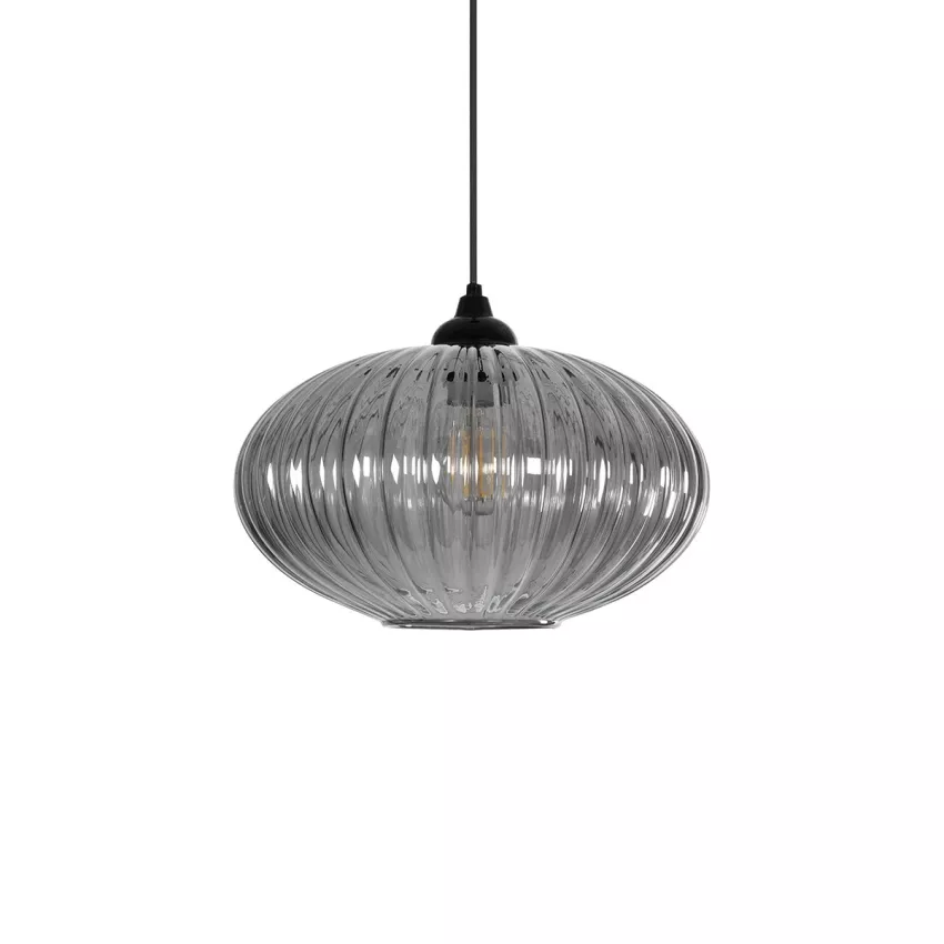 GLOBOSTAR® PERA  Μοντέρνο Κρεμαστό Φωτιστικό Οροφής με Ντουί 1 x E27 AC 220-240V IP20 - Μαύρο Φιμέ - Μ30 x Π30 x Υ22cm