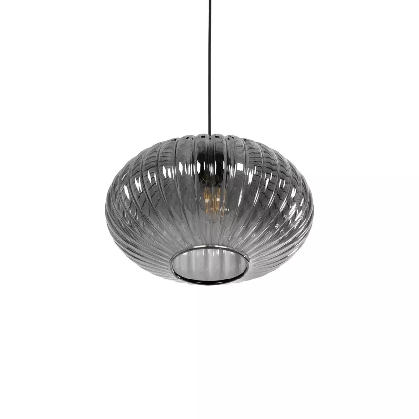 GLOBOSTAR® PERA  Μοντέρνο Κρεμαστό Φωτιστικό Οροφής με Ντουί 1 x E27 AC 220-240V IP20 - Μαύρο Φιμέ - Μ30 x Π30 x Υ22cm