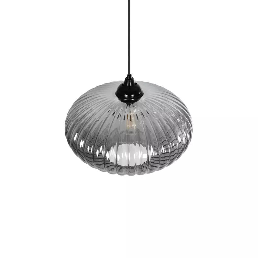 GLOBOSTAR® PERA  Μοντέρνο Κρεμαστό Φωτιστικό Οροφής με Ντουί 1 x E27 AC 220-240V IP20 - Μαύρο Φιμέ - Μ30 x Π30 x Υ22cm