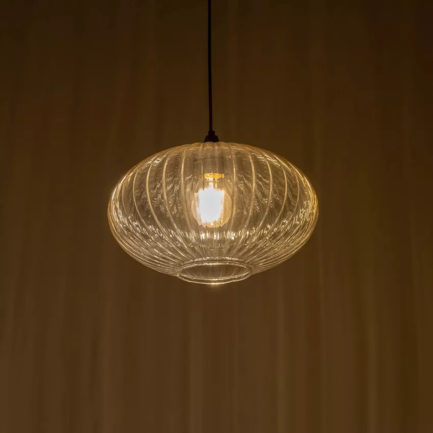 GLOBOSTAR® PERA  Μοντέρνο Κρεμαστό Φωτιστικό Οροφής με Ντουί 1 x E27 AC 220-240V IP20 - Mελί - Μ30 x Π30 x Υ22cm