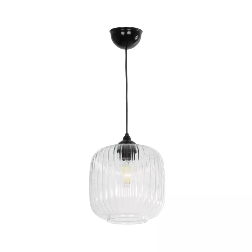 GLOBOSTAR® MELONI  Μοντέρνο Κρεμαστό Φωτιστικό Οροφής με Ντουί 1 x E27 AC 220-240V IP20 - Διάφανο - Μ20 x Π20 x Υ24cm