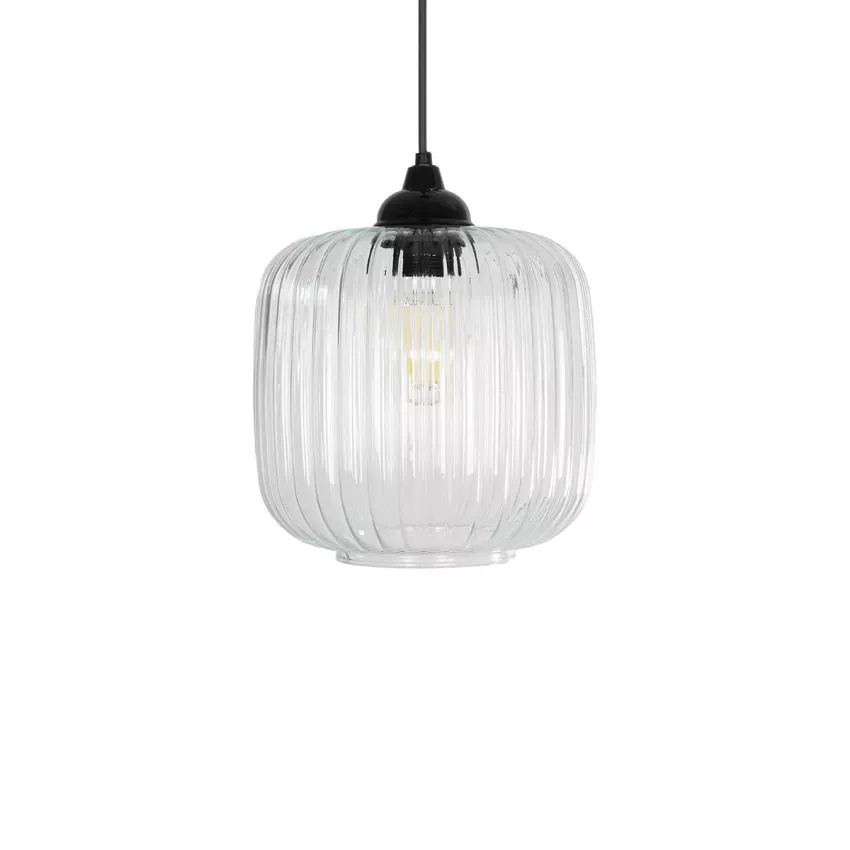 GLOBOSTAR® MELONI  Μοντέρνο Κρεμαστό Φωτιστικό Οροφής με Ντουί 1 x E27 AC 220-240V IP20 - Διάφανο - Μ20 x Π20 x Υ24cm