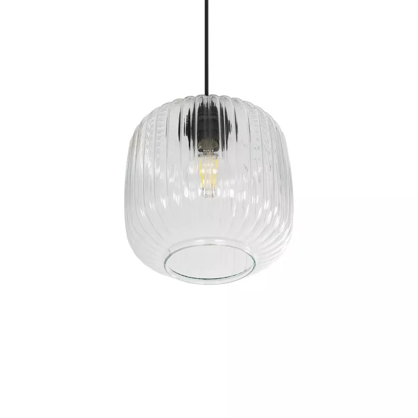 GLOBOSTAR® MELONI  Μοντέρνο Κρεμαστό Φωτιστικό Οροφής με Ντουί 1 x E27 AC 220-240V IP20 - Διάφανο - Μ20 x Π20 x Υ24cm