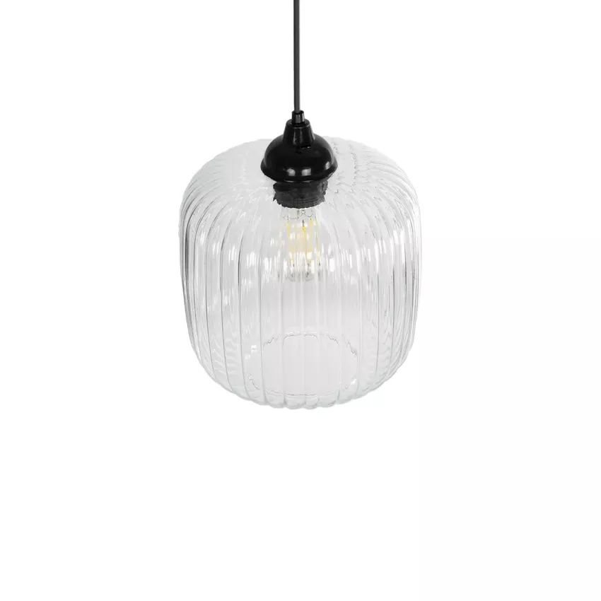 GLOBOSTAR® MELONI  Μοντέρνο Κρεμαστό Φωτιστικό Οροφής με Ντουί 1 x E27 AC 220-240V IP20 - Διάφανο - Μ20 x Π20 x Υ24cm