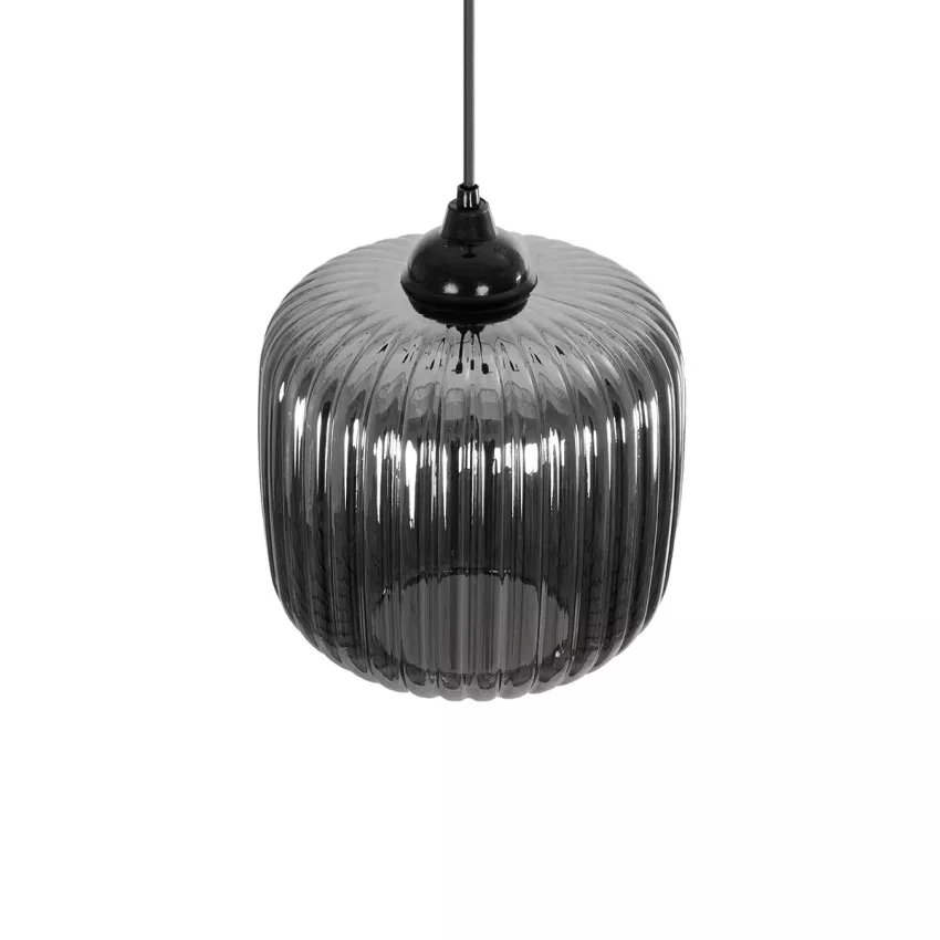 GLOBOSTAR® MELONI  Μοντέρνο Κρεμαστό Φωτιστικό Οροφής με Ντουί 1 x E27 AC 220-240V IP20 - Μαύρο Φιμέ - Μ20 x Π20 x Υ24cm