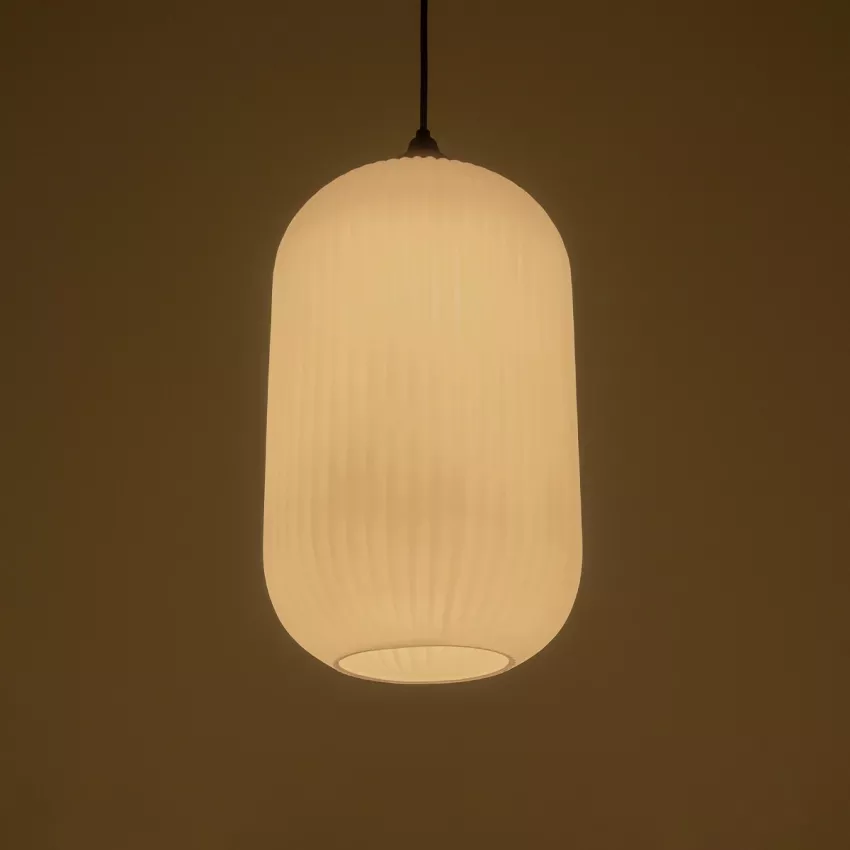 GLOBOSTAR® MELONI  Μοντέρνο Κρεμαστό Φωτιστικό Οροφής με Ντουί 1 x E27 AC 220-240V IP20 - Λευκό - Μ20 x Π20 x Υ38cm