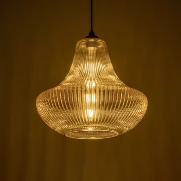 GLOBOSTAR® VERRE  Μοντέρνο Κρεμαστό Φωτιστικό Οροφής με Ντουί 1 x E27 AC 220-240V IP20 - Mελί - Μ38 x Π38 x Υ34cm