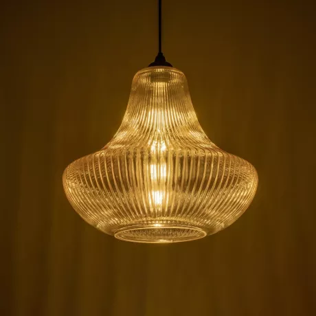GLOBOSTAR® VERRE  Μοντέρνο Κρεμαστό Φωτιστικό Οροφής με Ντουί 1 x E27 AC 220-240V IP20 - Mελί - Μ38 x Π38 x Υ34cm