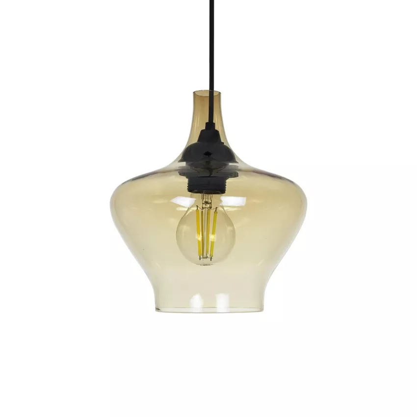 GLOBOSTAR® OVOCE  Μοντέρνο Κρεμαστό Φωτιστικό Οροφής με Ντουί 1 x E27 AC 220-240V IP20 - Mελί - Μ20 x Π20 x Υ22cm