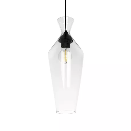GLOBOSTAR® BOHEMIA 206-0039 Μοντέρνο Κρεμαστό Φωτιστικό Οροφής με Ντουί 1 x E27 AC 220-240V IP20 - Διάφανο - Μ15 x Π15 x Υ40cm