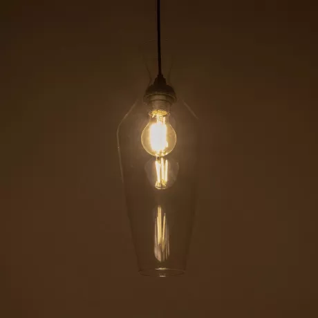 GLOBOSTAR® BOHEMIA 206-0039 Μοντέρνο Κρεμαστό Φωτιστικό Οροφής με Ντουί 1 x E27 AC 220-240V IP20 - Διάφανο - Μ15 x Π15 x Υ40cm