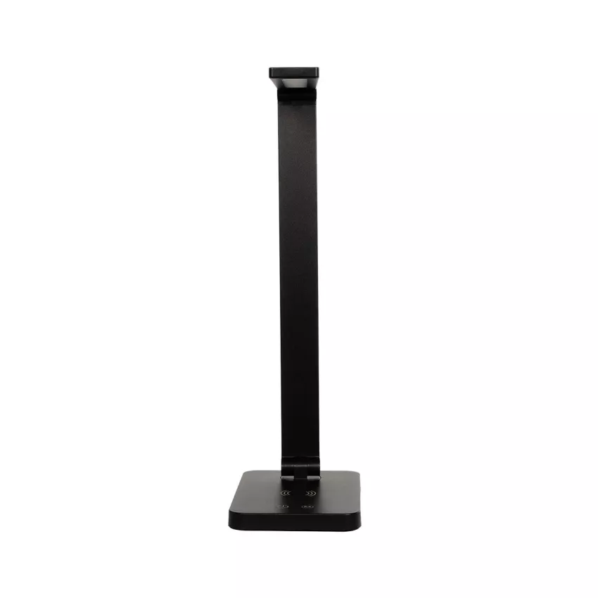 GLOBOSTAR® TEBLA  Μοντέρνο Επιτραπέζιο Φωτιστικό Γραφείου με Ασύρματη Φόρτιση 5W 1A LED 5W 500lm 120° AC 220-240V IP20 Ρυθμιζόμενο Λευκό CCT με Αφή 2700K/4500K/6000K Dimmable - Bridgelux SMD Chip - Μαύρο - Μ11 x Π31 x Υ52cm