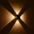 kelvo® ARKOS  Φωτιστικό Τοίχου / Απλίκα LED 8W 840lm 15° AC 220-240V Αδιάβροχο IP65 Θερμό Λευκό 2700K - CREE SMD Chip & TÜV SÜD Driver - Μαύρο Ματ - Μ14 x Π5.5 x Υ14cm