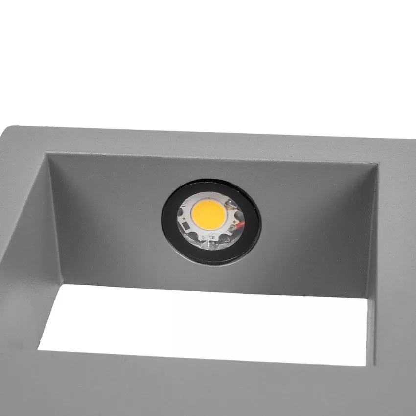 kelvo® AURA  Φωτιστικό Τοίχου / Απλίκα LED 7W 875lm 45° AC 220-240V Αδιάβροχο IP65 Θερμό Λευκό 2700K - Bridgelux COB Chip & TÜV SÜD Driver - Γκρι Ανθρακί Ματ - Μ13 x Π15 x Υ4.5cm