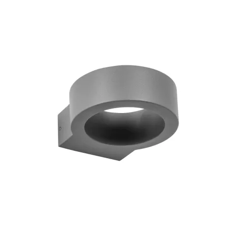 kelvo® AURA  Φωτιστικό Τοίχου / Απλίκα LED 7W 875lm 45° AC 220-240V Αδιάβροχο IP65 Θερμό Λευκό 2700K - Bridgelux COB Chip & TÜV SÜD Driver - Γκρι Ανθρακί Ματ - Μ15 x Π13 x Υ4.5cm