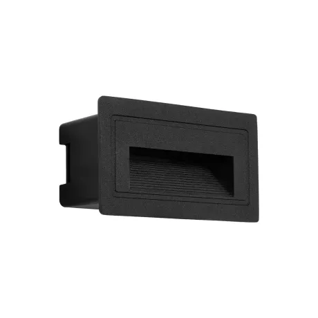kelvo® STEPART  Χωνευτό Φωτιστικό Σκαλοπατιού / Διαδρόμου LED 3W 375lm 45° AC 220-240V Αδιάβροχο IP65 Θερμό Λευκό 2700K - Lumileds SMD Chip & TÜV SÜD Driver - Μαύρο Ματ - Μ10.5 x Π4.5 x Υ6cm / Q9.1 x 4.5cm