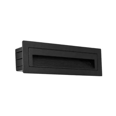 kelvo® STEPART  Χωνευτό Φωτιστικό Σκαλοπατιού / Διαδρόμου LED 4W 500lm 45° AC 220-240V Αδιάβροχο IP65 Θερμό Λευκό 2700K - Lumileds SMD Chip & TÜV SÜD Driver - Μαύρο Ματ - Μ21 x Π5.5 x Υ6.5cm / Q20.3 x 5.6cm