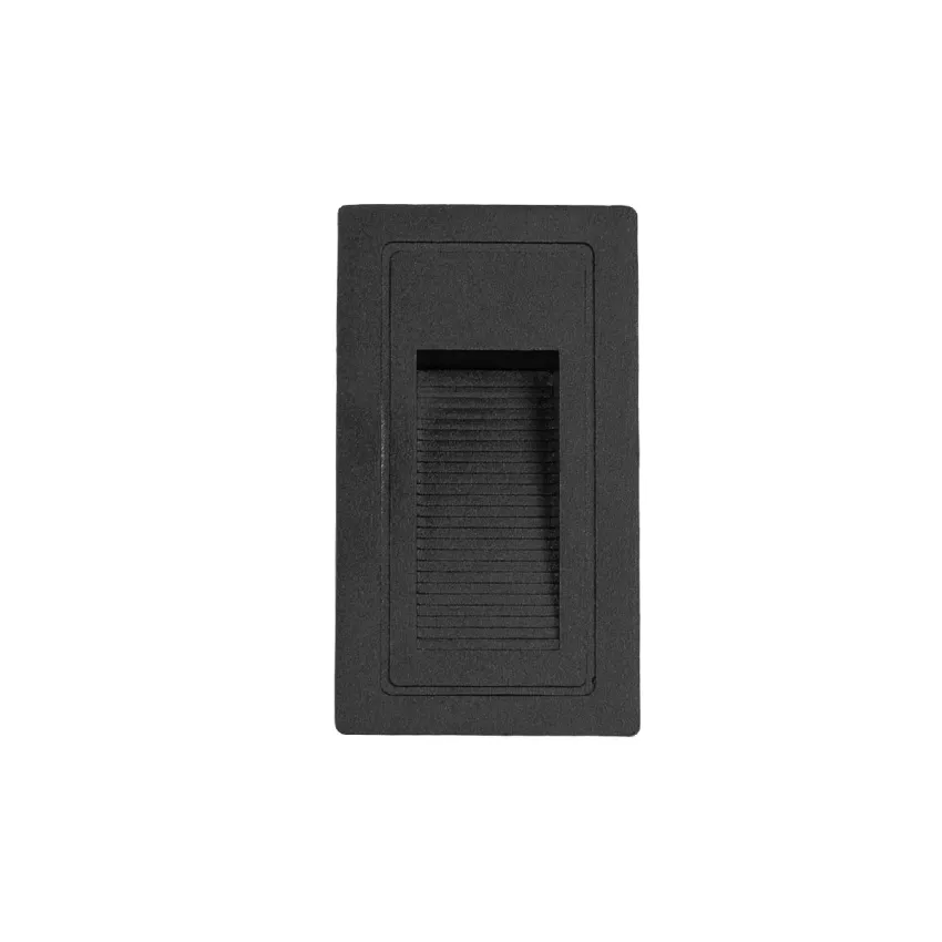 kelvo® STEPART  Χωνευτό Φωτιστικό Σκαλοπατιού / Διαδρόμου LED 3W 375lm 45° AC 220-240V Αδιάβροχο IP65 Θερμό Λευκό 2700K - Lumileds SMD Chip & TÜV SÜD Driver - Μαύρο Ματ - Μ6 x Π5.5 x Υ10cm / Q5 x 9.6cm