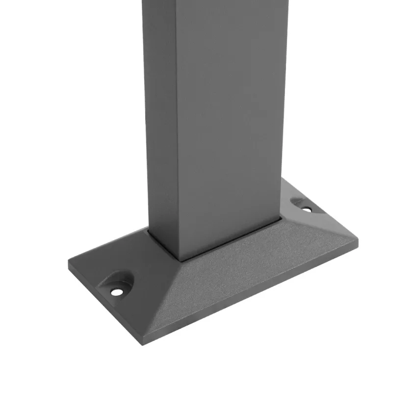 kelvo® GREMO  Φωτιστικό Κολωνάκι Κήπου LED 10W 1050lm 45° AC 220-240V Αδιάβροχο IP65 Θερμό Λευκό 2700K - Lumileds SMD Chip & TÜV SÜD Driver - Γκρι Ανθρακί Ματ - Μ29.5 x Π11.5 x Υ50cm