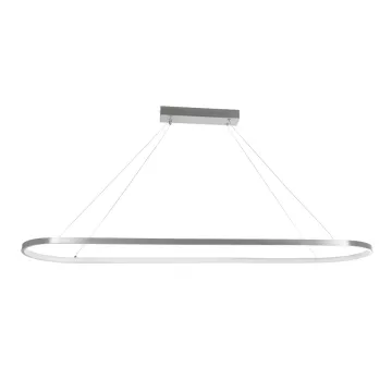 GLOBOSTAR® BOLIVAR  Μοντέρνο Κρεμαστό Φωτιστικό Οροφής LED 54W 6210lm 360° AC 220-240V IP20 Ρυθμιζόμενο Λευκό CCT με Χειριστήριο από 2700K έως 6000K Dimmable - Lumileds SMD Chip - Νίκελ Βούρτσας - Μ120 x Π30 x Υ2cm
