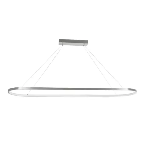 GLOBOSTAR® BOLIVAR  Μοντέρνο Κρεμαστό Φωτιστικό Οροφής LED 54W 6210lm 360° AC 220-240V IP20 Ρυθμιζόμενο Λευκό CCT με Χειριστήριο από 2700K έως 6000K Dimmable - Lumileds SMD Chip - Νίκελ Βούρτσας - Μ120 x Π30 x Υ2cm