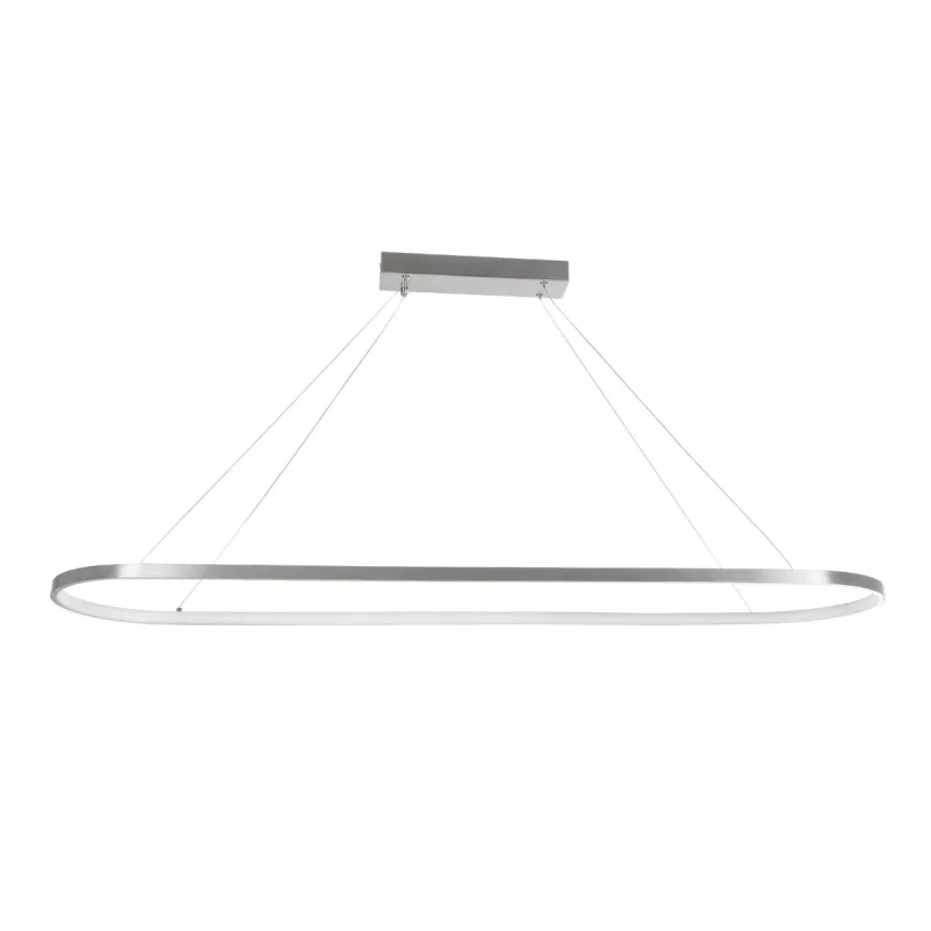 GLOBOSTAR® BOLIVAR  Μοντέρνο Κρεμαστό Φωτιστικό Οροφής LED 54W 6210lm 360° AC 220-240V IP20 Ρυθμιζόμενο Λευκό CCT με Χειριστήριο από 2700K έως 6000K Dimmable - Lumileds SMD Chip - Νίκελ Βούρτσας - Μ120 x Π30 x Υ2cm