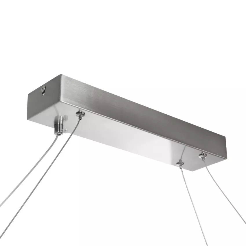 GLOBOSTAR® BOLIVAR  Μοντέρνο Κρεμαστό Φωτιστικό Οροφής LED 54W 6210lm 360° AC 220-240V IP20 Ρυθμιζόμενο Λευκό CCT με Χειριστήριο από 2700K έως 6000K Dimmable - Lumileds SMD Chip - Νίκελ Βούρτσας - Μ120 x Π30 x Υ2cm