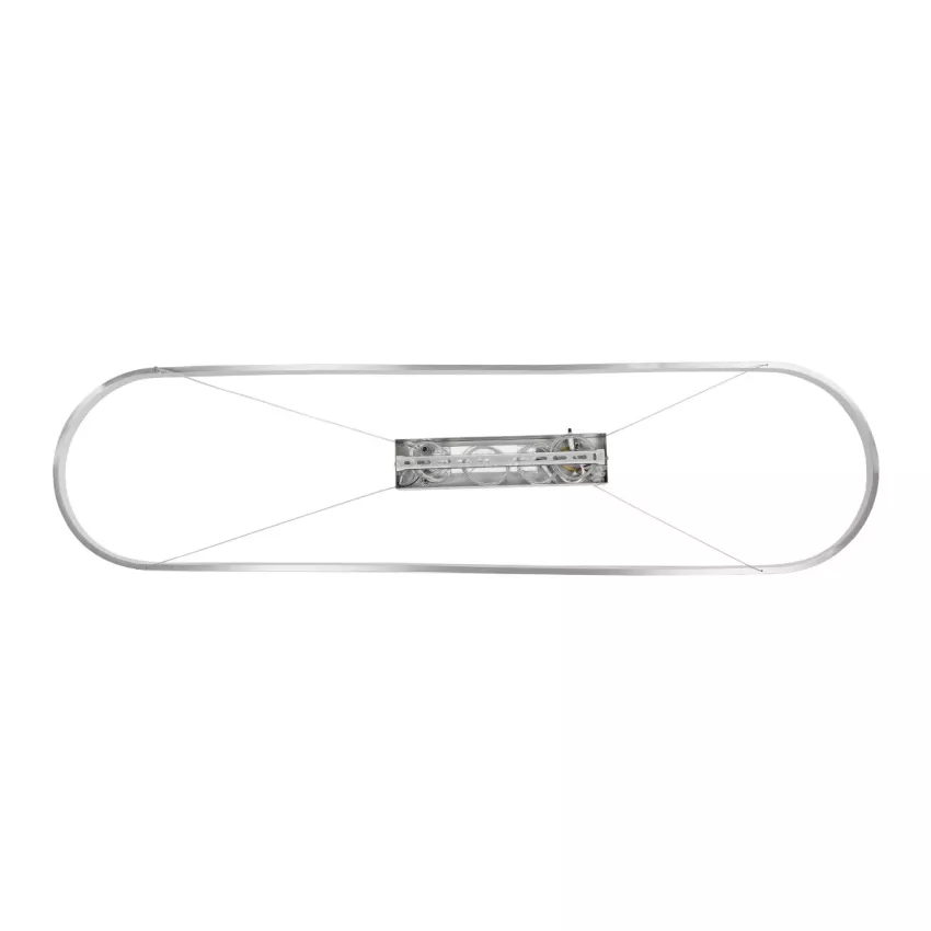 GLOBOSTAR® BOLIVAR  Μοντέρνο Κρεμαστό Φωτιστικό Οροφής LED 54W 6210lm 360° AC 220-240V IP20 Ρυθμιζόμενο Λευκό CCT με Χειριστήριο από 2700K έως 6000K Dimmable - Lumileds SMD Chip - Νίκελ Βούρτσας - Μ120 x Π30 x Υ2cm
