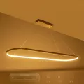 GLOBOSTAR® BOLIVAR  Μοντέρνο Κρεμαστό Φωτιστικό Οροφής LED 54W 6210lm 360° AC 220-240V IP20 Ρυθμιζόμενο Λευκό CCT με Χειριστήριο από 2700K έως 6000K Dimmable - Lumileds SMD Chip - Νίκελ Βούρτσας - Μ120 x Π30 x Υ2cm