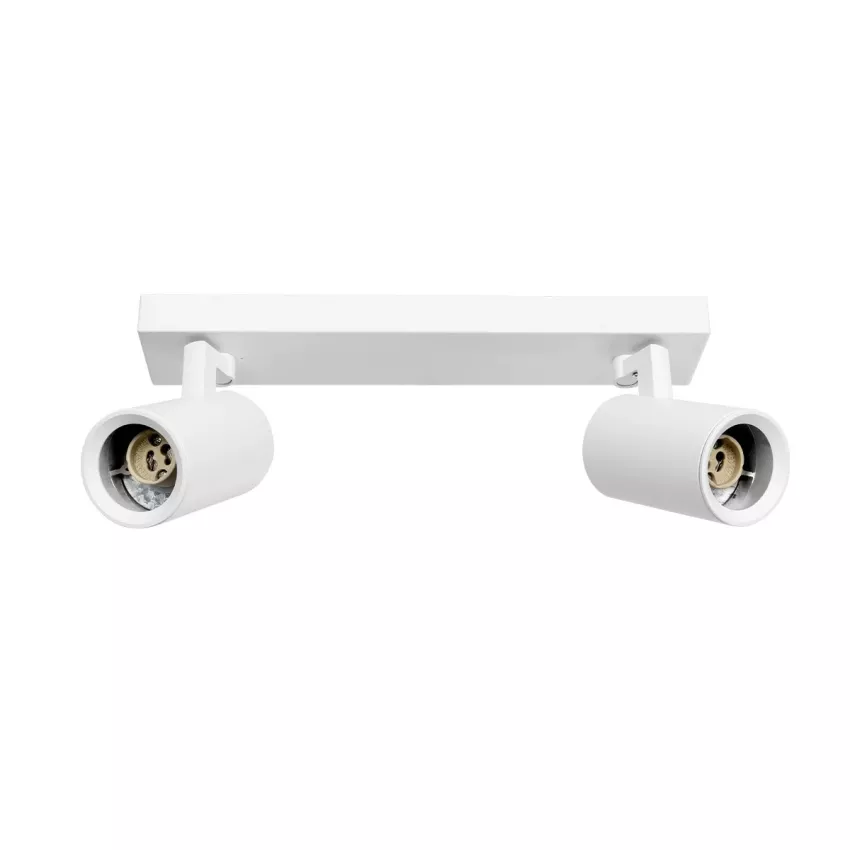 kelvo® SPOTA  Κινούμενο Φωτιστικό Σποτ Οροφής για 2 Λάμπες MR16 με Ντουί GU10 AC 220-240V IP20 - Λευκό Ματ - Μ30 x Π6 x Υ14.5cm
