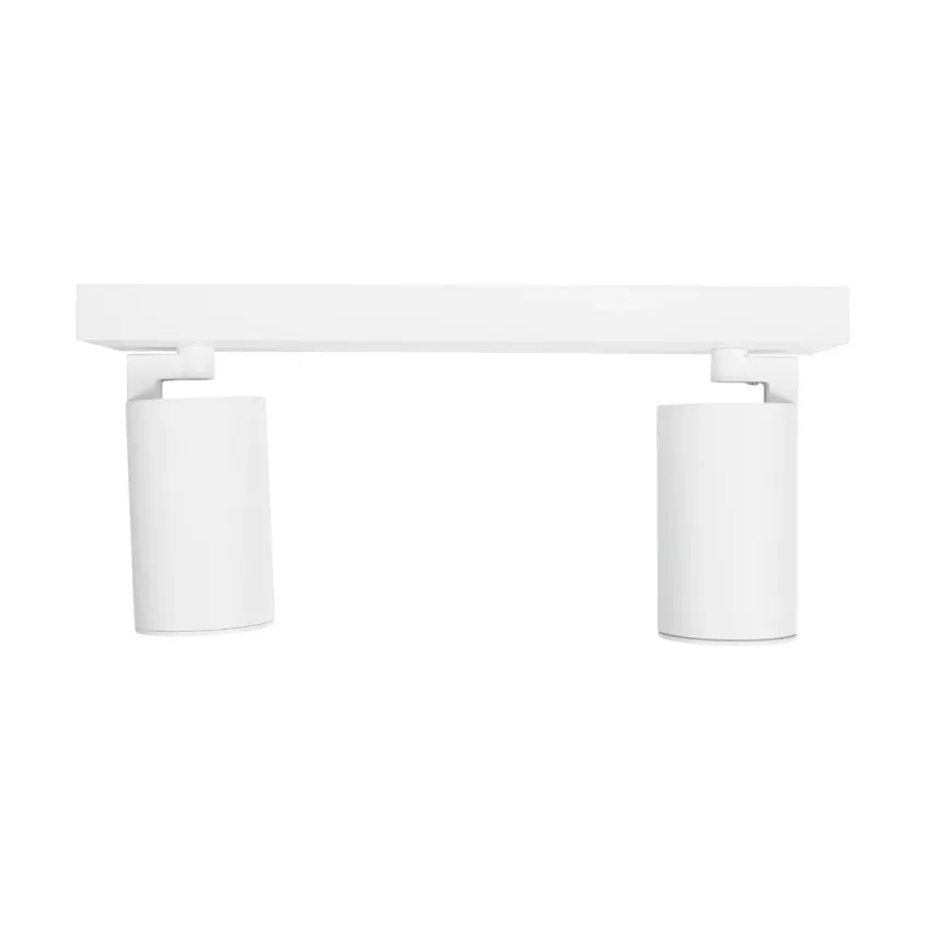 kelvo® SPOTA  Κινούμενο Φωτιστικό Σποτ Οροφής για 2 Λάμπες MR16 με Ντουί GU10 AC 220-240V IP20 - Λευκό Ματ - Μ30 x Π6 x Υ14.5cm