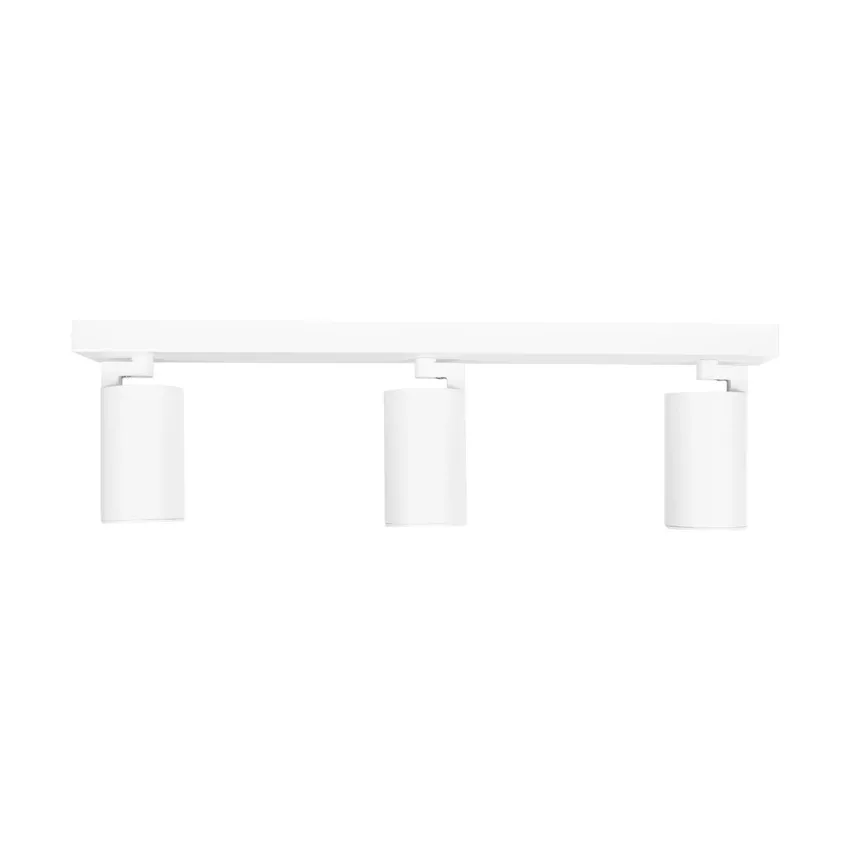 kelvo® SPOTA  Κινούμενο Φωτιστικό Σποτ Οροφής για 3 Λάμπες MR16 με Ντουί GU10 AC 220-240V IP20 - Λευκό Ματ - Μ48 x Π6.2 x Υ14cm