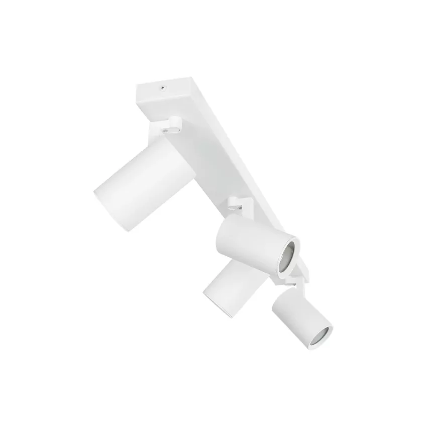 kelvo® SPOTA  Κινούμενο Φωτιστικό Σποτ Οροφής για 4 Λάμπες MR16 με Ντουί GU10 AC 220-240V IP20 - Λευκό Ματ - Μ64 x Π6 x Υ14cm