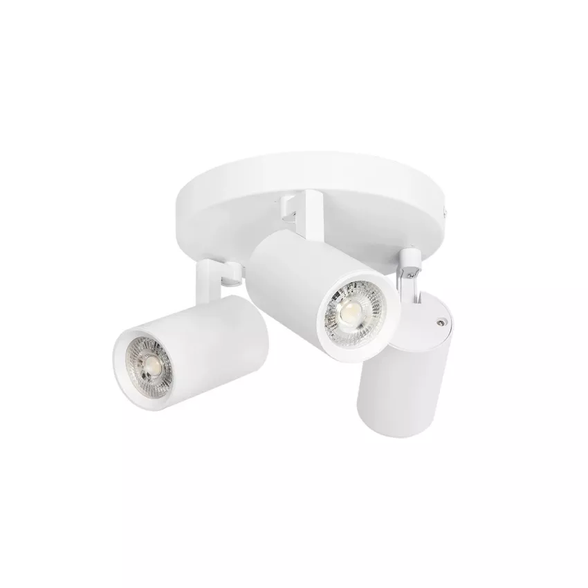 kelvo® SPOTA  Κινούμενο Φωτιστικό Σποτ Οροφής για 3 Λάμπες MR16 με Ντουί GU10 AC 220-240V IP20 - Λευκό Ματ - Μ19 x Π19 x Υ14cm