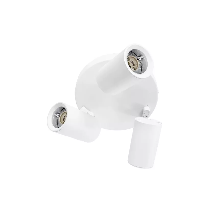kelvo® SPOTA  Κινούμενο Φωτιστικό Σποτ Οροφής για 3 Λάμπες MR16 με Ντουί GU10 AC 220-240V IP20 - Λευκό Ματ - Μ19 x Π19 x Υ14cm