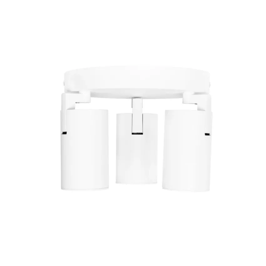 kelvo® SPOTA  Κινούμενο Φωτιστικό Σποτ Οροφής για 3 Λάμπες MR16 με Ντουί GU10 AC 220-240V IP20 - Λευκό Ματ - Μ19 x Π19 x Υ14cm