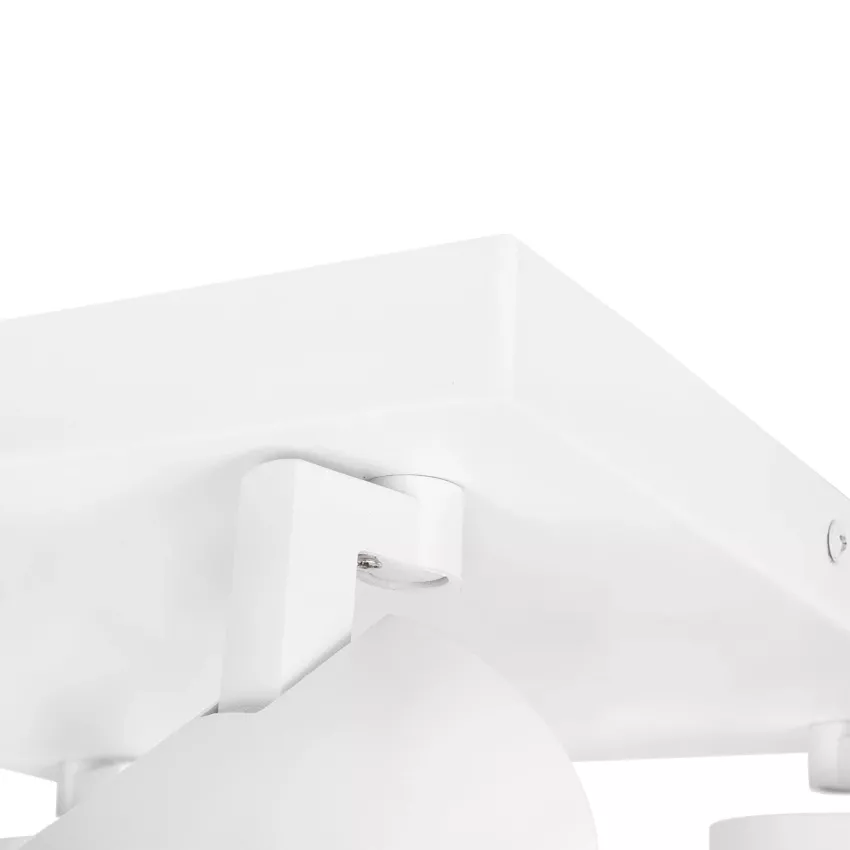 kelvo® SPOTA  Κινούμενο Φωτιστικό Σποτ Οροφής για 4 Λάμπες MR16 με Ντουί GU10 AC 220-240V IP20 - Λευκό Ματ - Μ26 x Π26 x Υ14cm