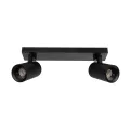 kelvo® SPOTA  Κινούμενο Φωτιστικό Σποτ Οροφής για 2 Λάμπες MR16 με Ντουί GU10 AC 220-240V IP20 - Μαύρο Ματ - Μ30 x Π6 x Υ14.5cm