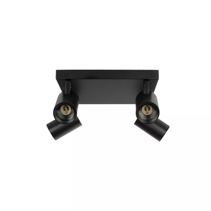 kelvo® SPOTA  Κινούμενο Φωτιστικό Σποτ Οροφής για 4 Λάμπες MR16 με Ντουί GU10 AC 220-240V IP20 - Μαύρο Ματ - Μ26 x Π26 x Υ14cm