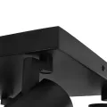 kelvo® SPOTA  Κινούμενο Φωτιστικό Σποτ Οροφής για 4 Λάμπες MR16 με Ντουί GU10 AC 220-240V IP20 - Μαύρο Ματ - Μ26 x Π26 x Υ14cm