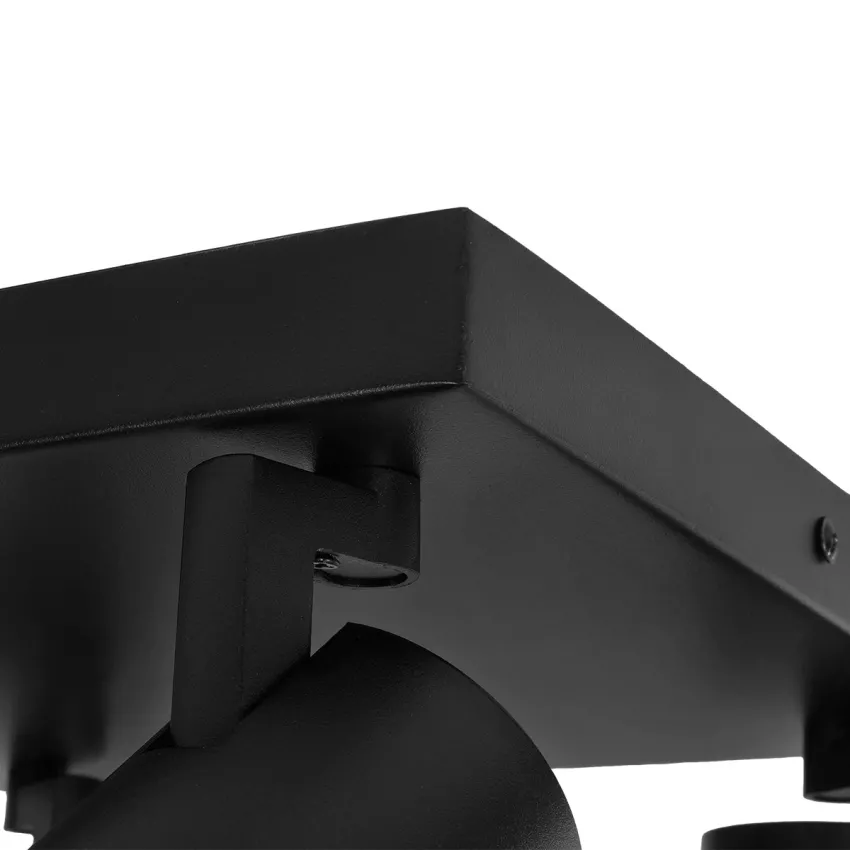 kelvo® SPOTA  Κινούμενο Φωτιστικό Σποτ Οροφής για 4 Λάμπες MR16 με Ντουί GU10 AC 220-240V IP20 - Μαύρο Ματ - Μ26 x Π26 x Υ14cm
