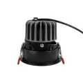 kelvo® PINADO  Χωνευτό Φωτιστικό Downlight Σποτ LED 7W 875lm 15° AC 220-240V IP20 Φυσικό Λευκό 4500K - Bridgelux COB Chip & TÜV SÜD Driver - Μαύρο Ματ - Μ8.3 x Π8.3 x Υ8.2cm / Q7.3cm