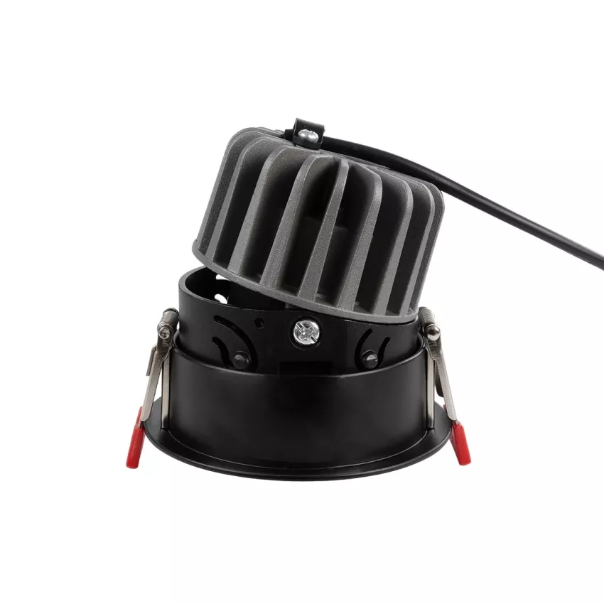 kelvo® PINADO  Χωνευτό Φωτιστικό Downlight Σποτ LED 7W 875lm 15° AC 220-240V IP20 Φυσικό Λευκό 4500K - Bridgelux COB Chip & TÜV SÜD Driver - Μαύρο Ματ - Μ8.3 x Π8.3 x Υ8.2cm / Q7.3cm