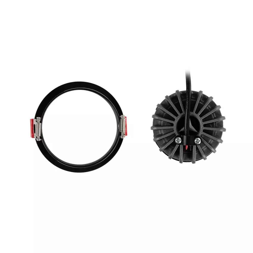 kelvo® PINADO  Χωνευτό Φωτιστικό Downlight Σποτ LED 7W 875lm 15° AC 220-240V IP20 Φυσικό Λευκό 4500K - Bridgelux COB Chip & TÜV SÜD Driver - Μαύρο Ματ - Μ8.3 x Π8.3 x Υ8.2cm / Q7.3cm