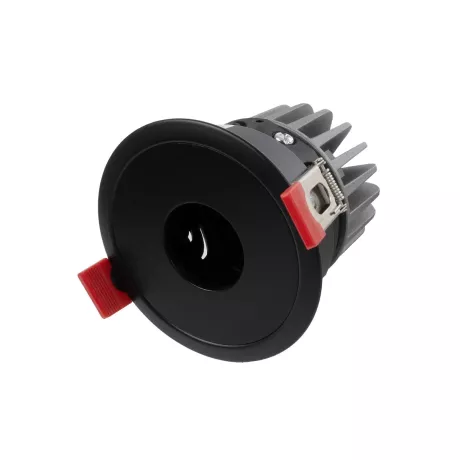 kelvo® PINADO  Χωνευτό Φωτιστικό Downlight Σποτ LED 7W 840lm 15° AC 220-240V IP20 Θερμό Λευκό 2700K - Bridgelux COB Chip & TÜV SÜD Driver - Μαύρο Ματ - Μ8.3 x Π8.3 x Υ8.2cm / Q7.3cm